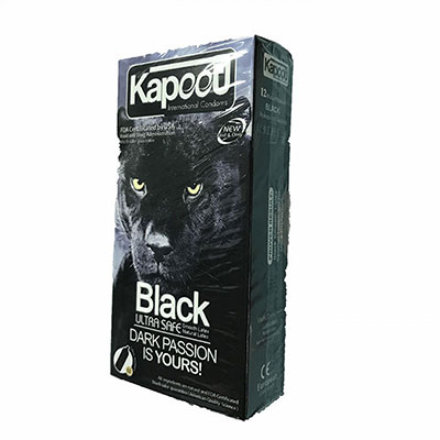 کاندوم کاپوت مدل Black Ultra Safe بسته 12 عددی_خرید انلاین کاندوم